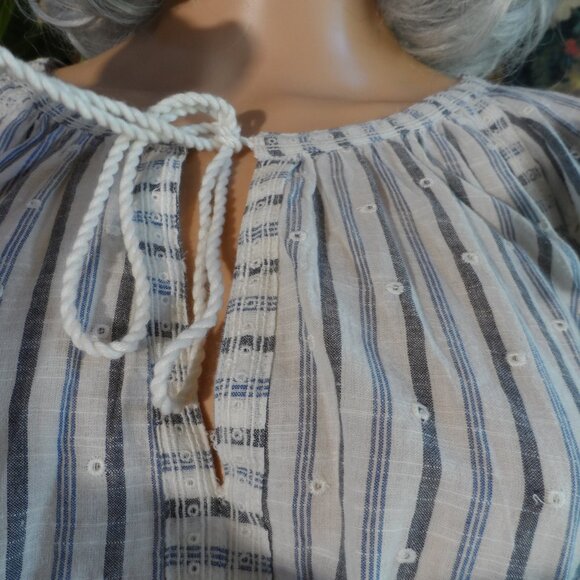 New LoveShackFancy Blue/Ivory Striped Maxi Dress Size S - Picture 5 of 16